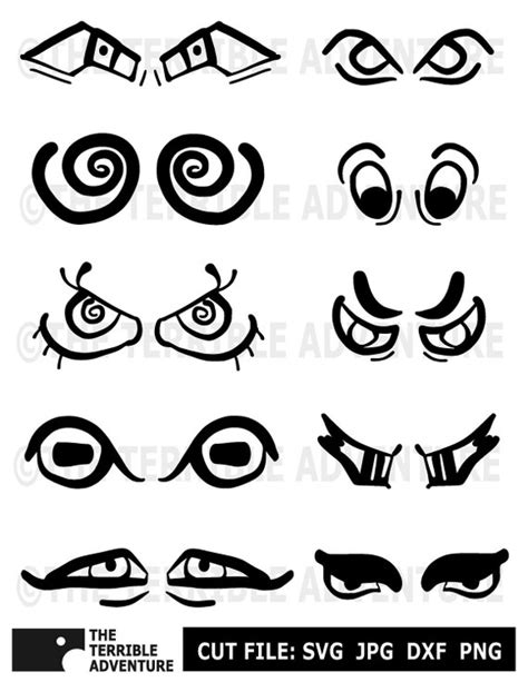 Spooky Eyes Hand Drawn Png Svg  Etsy