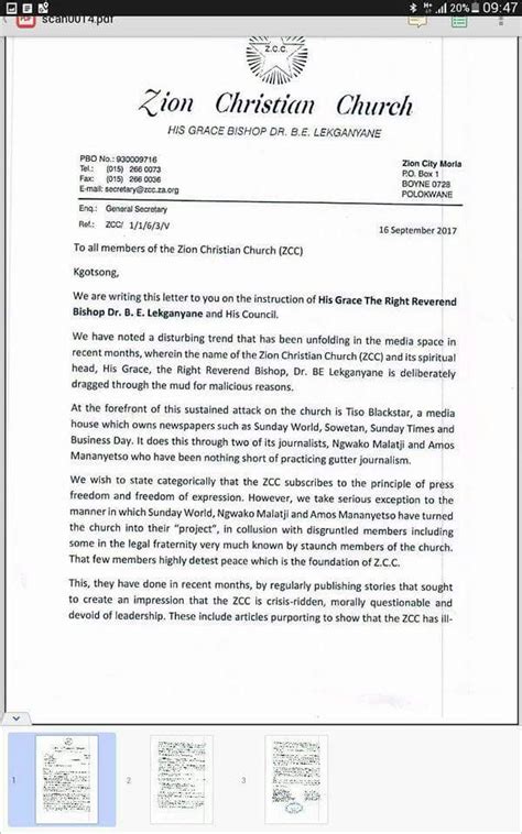 Zcc Calls On Its Church Members To Stop Buying Tiso Blackstar