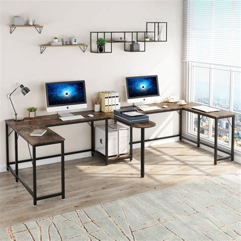 Here are some better desk materials Shop 126 inch Extra Long Double Computer Desk Large Two ...