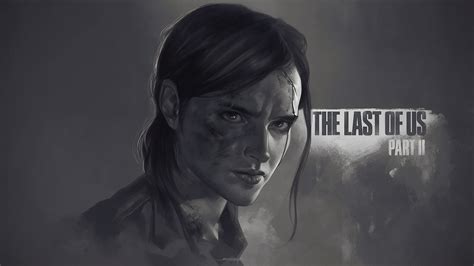 Ellie The Last Of Us Part 2 Monochrome Poster