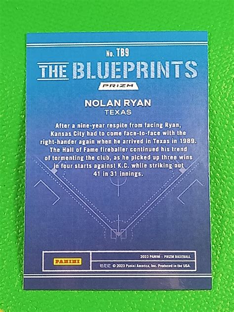 2023 Panini Prizm Nolan Ryan Sp The Blueprints Silver Prizm Tb9 Texas Rangers🔥⚾ Ebay