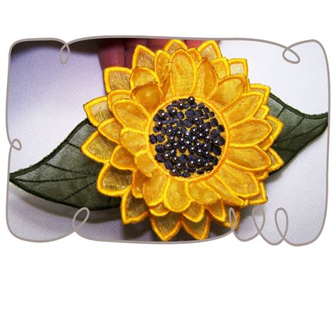 3D Sunflower Fabric Flower: embroidershoppe | Flower embroidery designs ...