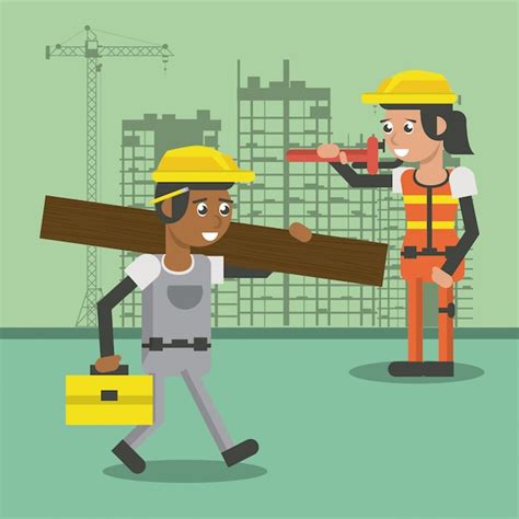 Premium Vector Construction Workers Cartoons