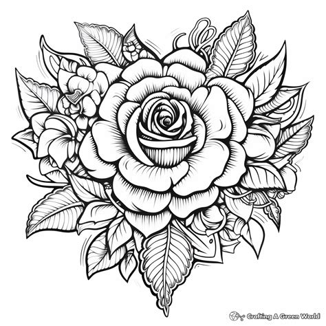 Rose Heart Coloring Pages - Free & Printable!
