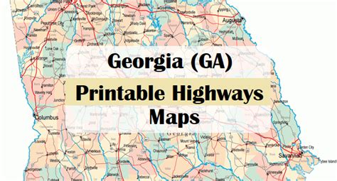 Free Printable Highway Maps Of Georgia Ga