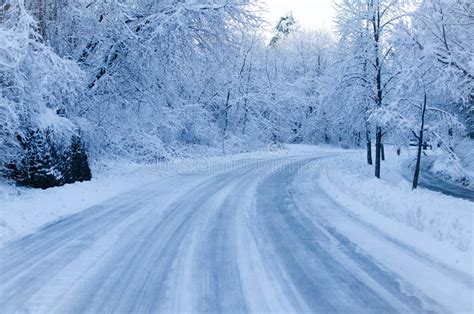 Snow Covered Road Stock Photo Image Of Roads Romantic 36910378