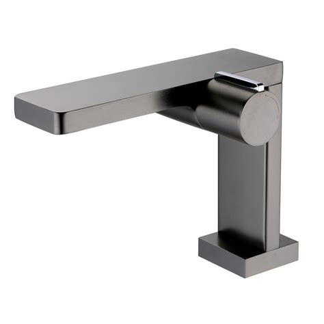 Robinet pour vasque de salle de bain infinity. Robinet mitigeur monocommande design gun métal pour lavabo ...