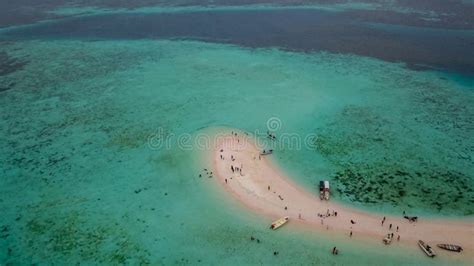 Aerial View Of Taka Makassar Sand Island In Komodo National Park Flores