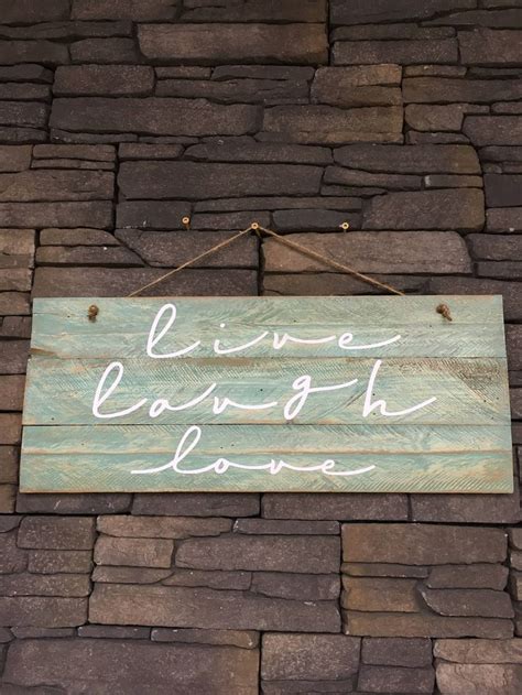 Live Laugh Love Rustic Hardwood Reclaimed Pallet Sign By