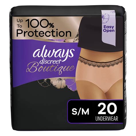 Buy Always Discreet Boutique Adult Incontinence And Postpartum Underwear For Women High Rise