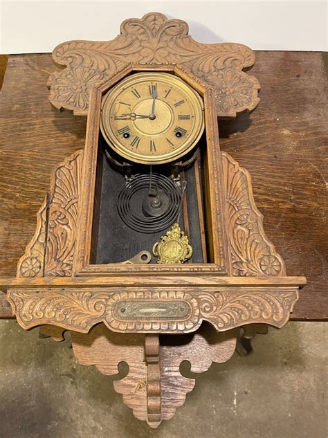 Lot 133h E Ingraham Itasca Oak Wall Clock Tims Inc Auctions