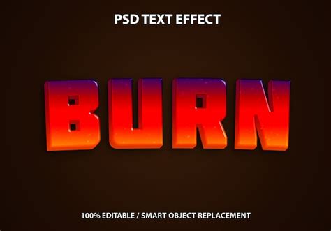 Burn Text Effect Premium Psd File
