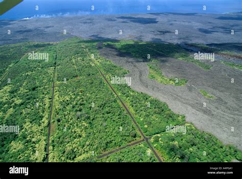 Aerial View Of Basalt Lava Flows On The Southern Flank Of The Kilauea