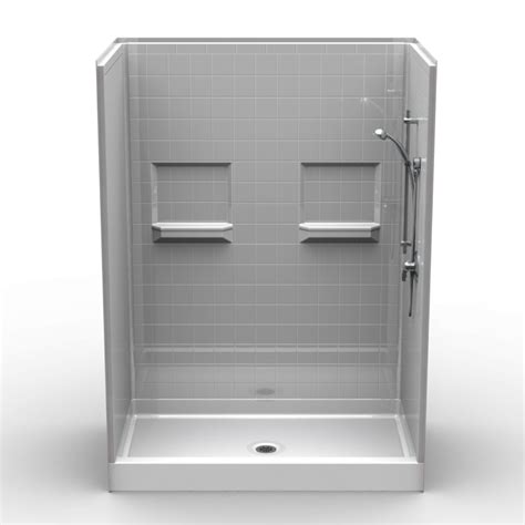 Curbed Shower Five Piece 60x36 575 Curb Real Tile Look Handicap Accessible Showers