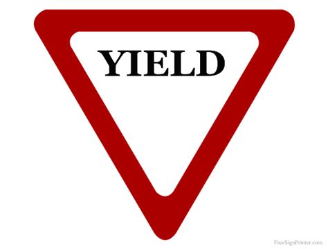 Printable Yield Sign
