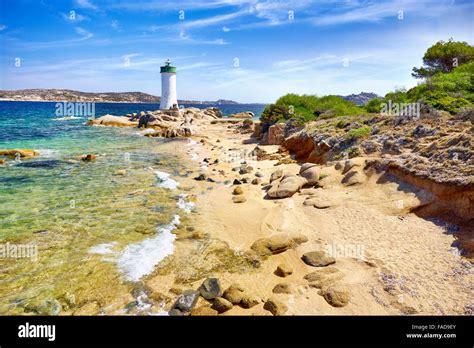 Sardinia Island Lighthouse Palau Beach Italy Stock Photo Alamy