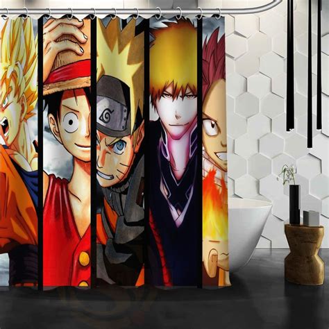 Custom Anime Shower Curtain One Piece Dragon Ball Z Bleach