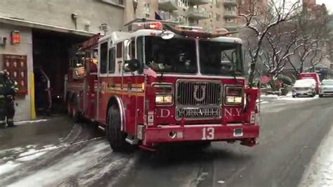 Fdny Tower Ladder 13 Returning To Its Fire House On E 85th St On The