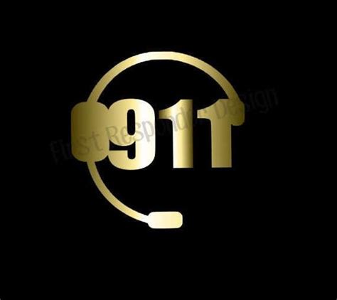 Dispatcher Decal Thin Gold Line Decal 911 Dispatch Decal