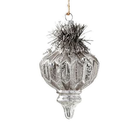 Mercury Glass Tinsel Finial Ornament