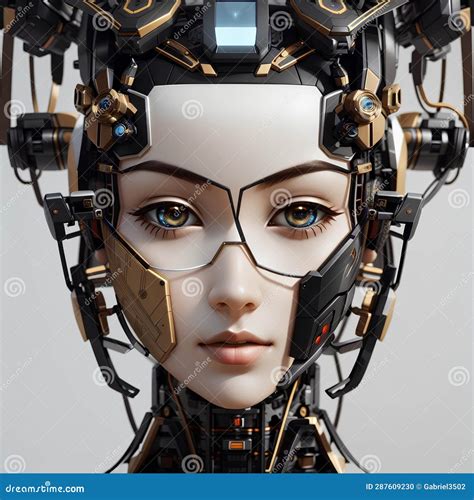 Futuristic And Detailed Female Robot Stock Illustration Illustration