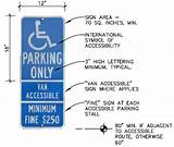 Pictures of Handicap Parking Sign Dimensions