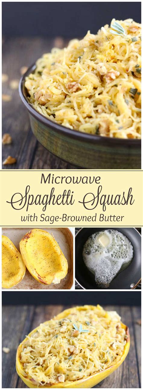Microwave Spaghetti Squash With Sage Browned Butter And Toasted Walnuts