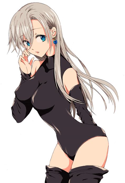 Cure1027 Elizabeth Liones Nanatsu No Taizai Silver Hair 10s 1girl Black Leotard Black