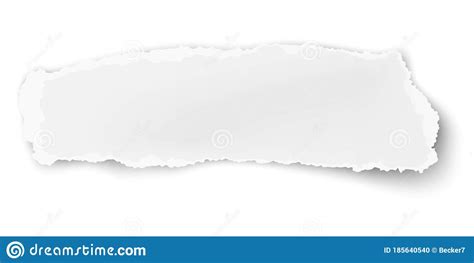 Ragged Paper Wisp With Soft Shadow Isolated On White Background Vector