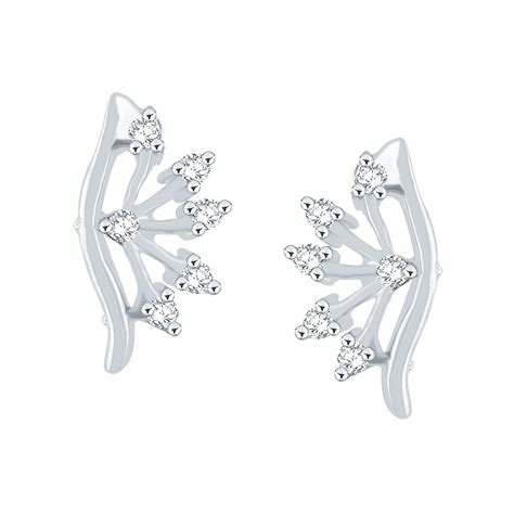Giantti Silver Diamond Womens Stud Earring Igl Certified 0207 Ct