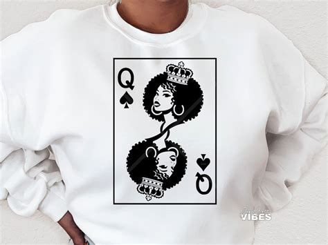 Black Queen Of Spades Svg Playing Card Svg Afro Svg African American Svg Black Woman Svg