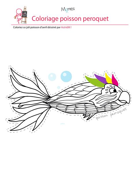 coloriage poisson d avril le poisson perroquet