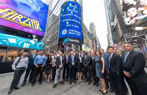 Closing Bell Ceremony At Nasdaq Cfa Society New York