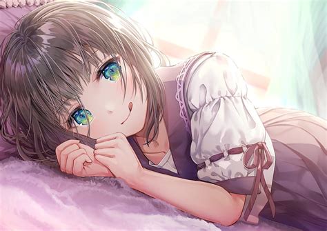 Cute Anime Girl Lying Down
