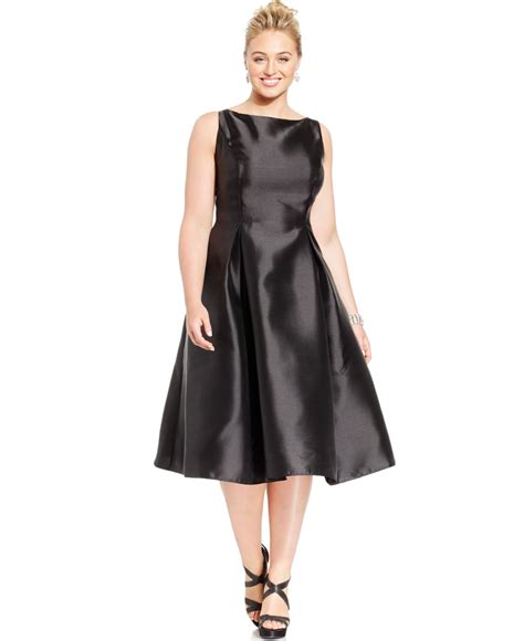 Lyst Adrianna Papell Plus Size Sleeveless Tea Length Dress In Black