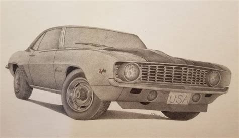 1969 Chevrolet Camaro Z28 Drawing By Daryl Morrison Saatchi Art