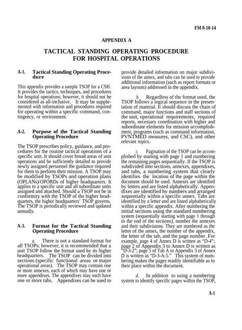 Pdf Tactical Standing Operating Procedure For · Operating Procedure
