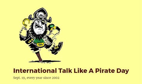 International Talk Like A Pirate Day September 19