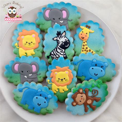 Safari Cookies, Safari Party, Elephant cookies, lion cookies, hippo cookies, monkey cookies ...