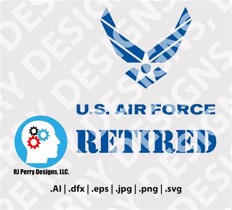 Us Air Force Logo Air Force Retired Svg Eps Png Ai Etsy