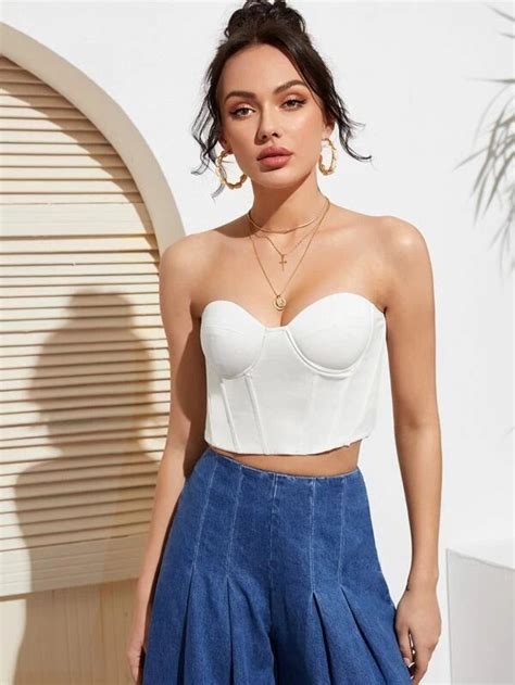 Affiliate Link Lace Up Back Crop Bustier Tube Top Cropped Tube Top Crop Top Bustier Bustier