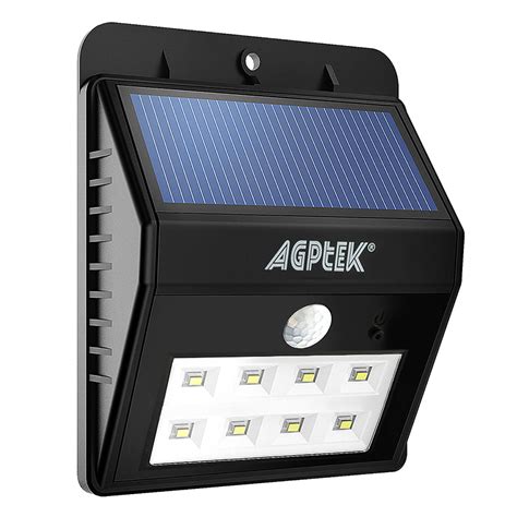 Agptek Solar Lights Bright 8 Led Solar Powered Led Security Lights With