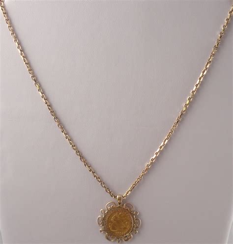 Victorian Half Sovereign Pendant On 20 Inch 9ct Gold Chain Gross Weight