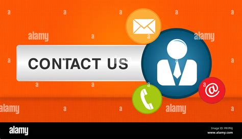 Contact Us Button With Icons On Background Stock Photo Alamy