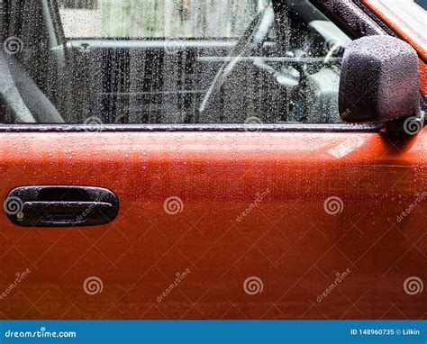 Closeup Of Wet Car In Water Drops Stock Image Image Of Transport Outdoors