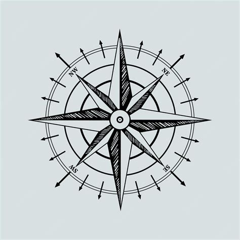 Premium Vector Compass Tattoo Design