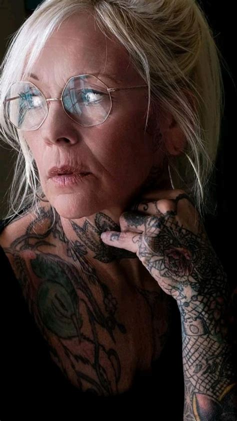 Older Woman With Tattoos Older Women With Tattoos Neck Tattoo Portrait Photography