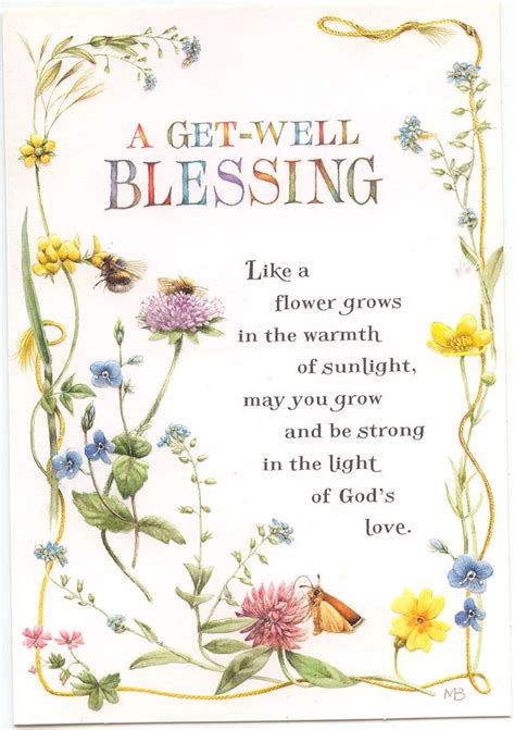 A Get Well Blessing Greeting Card Get Well Prayers Get Well Messages