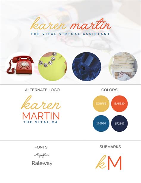 Blue Yellow And Red Branding Virtual Assistant Branding Logo Virtual