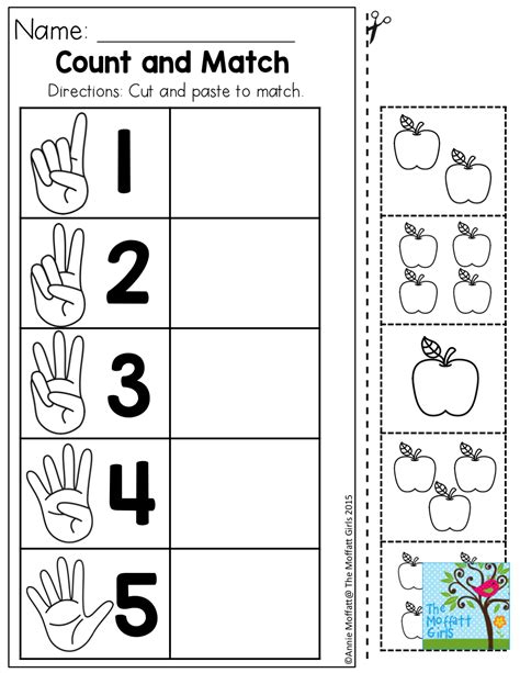 Cut And Paste Counting Worksheets